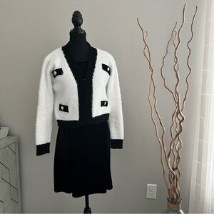 Chic Black and White Cardigan